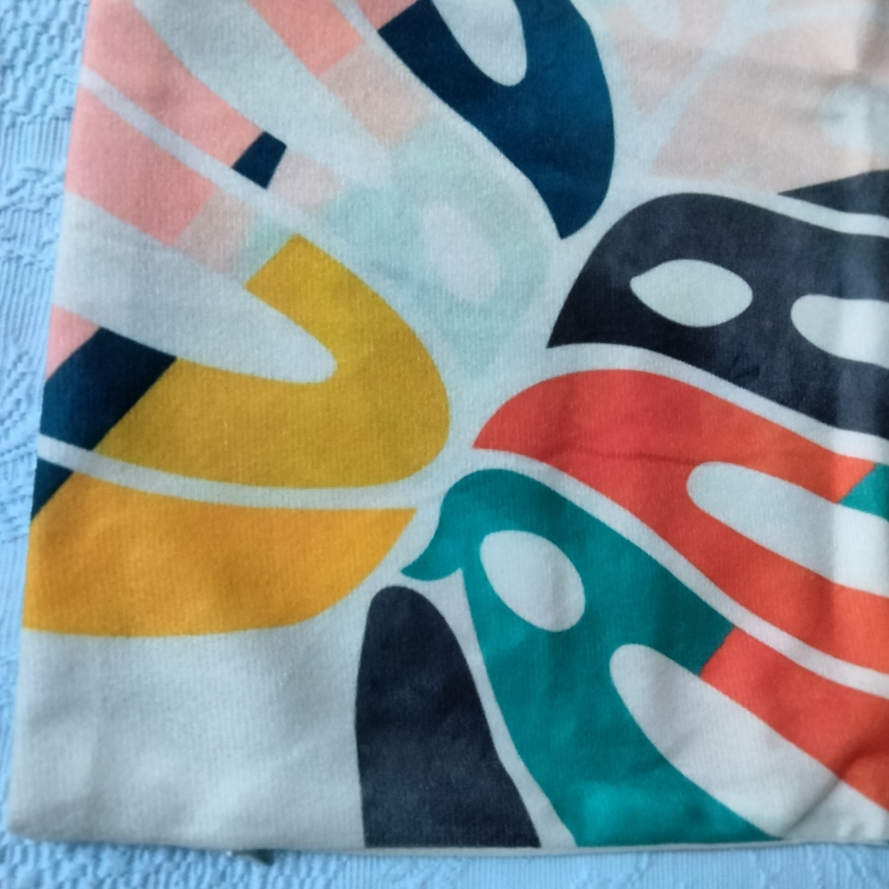 Pair Of Monstera Leaf Colorful Vibrant Mid Century Modern Square Pillow Case - Picture 4 of 7